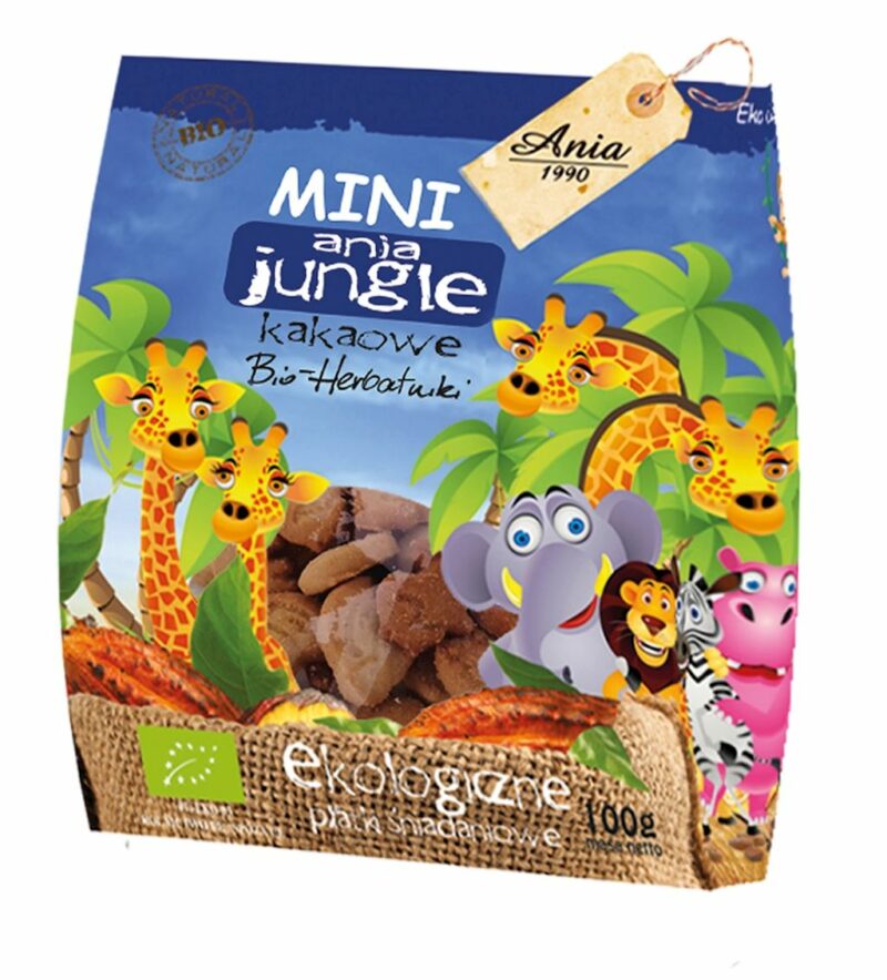 Ciastka kakaowe mini jungle bio 100 g, Bio Ania